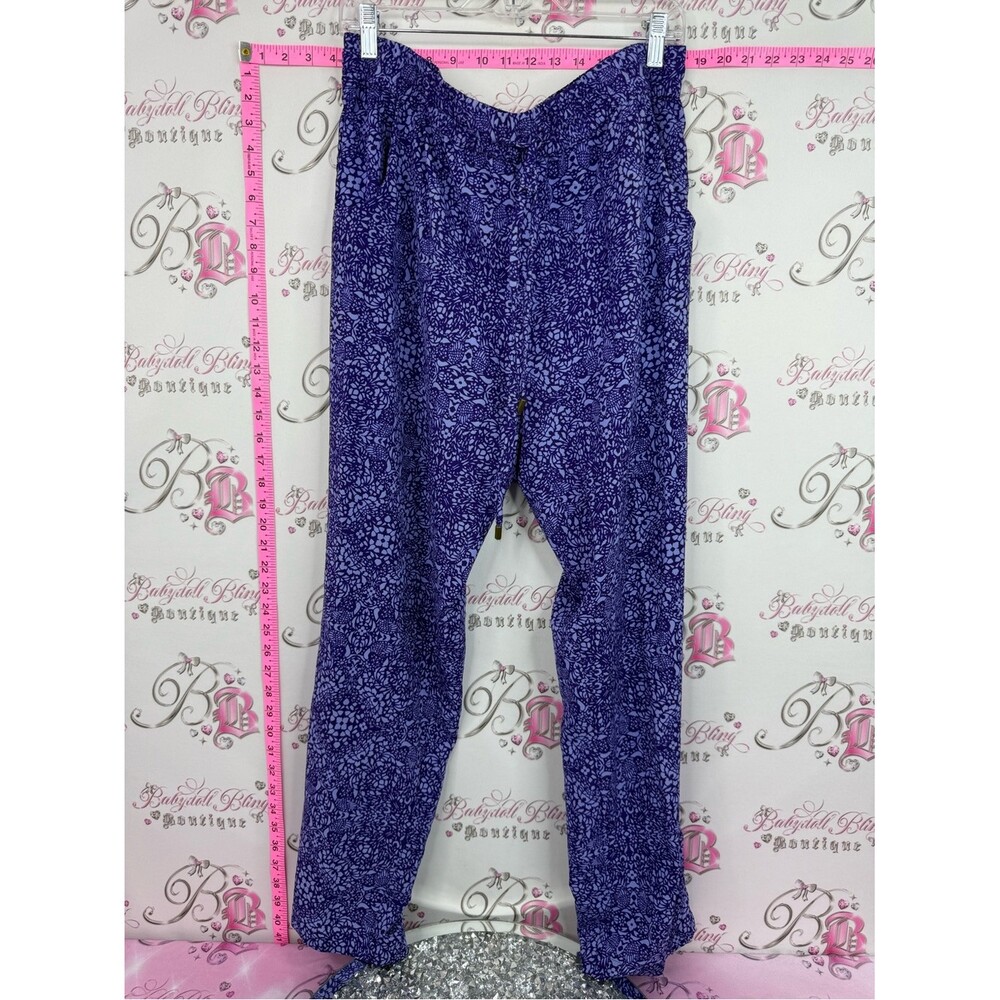 Coldwater Creek pants Purple Floral-Print Lounge Pants